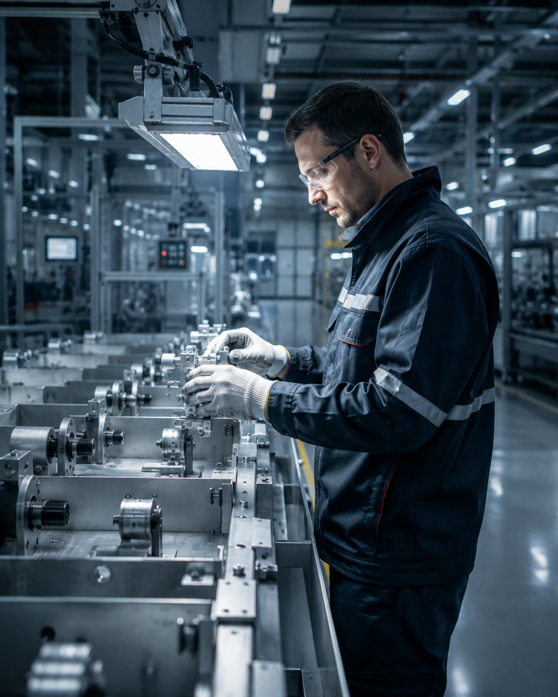 präzisionsarbeit an der industriemaschine